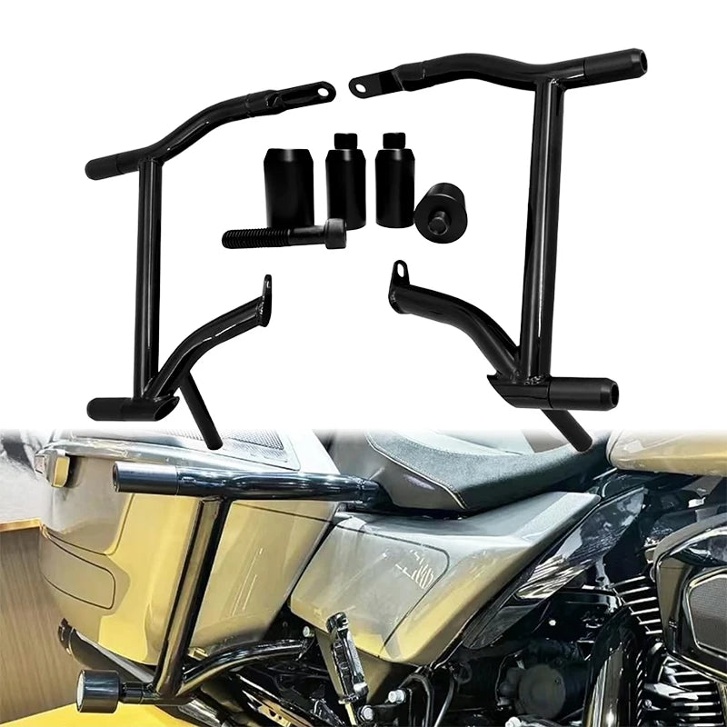Saddlebag Guards Rear Crash Bars for Motor Accessories for Harley Touring Electra Glide FLHT Street Glide FLHX Road FLHR 09-up