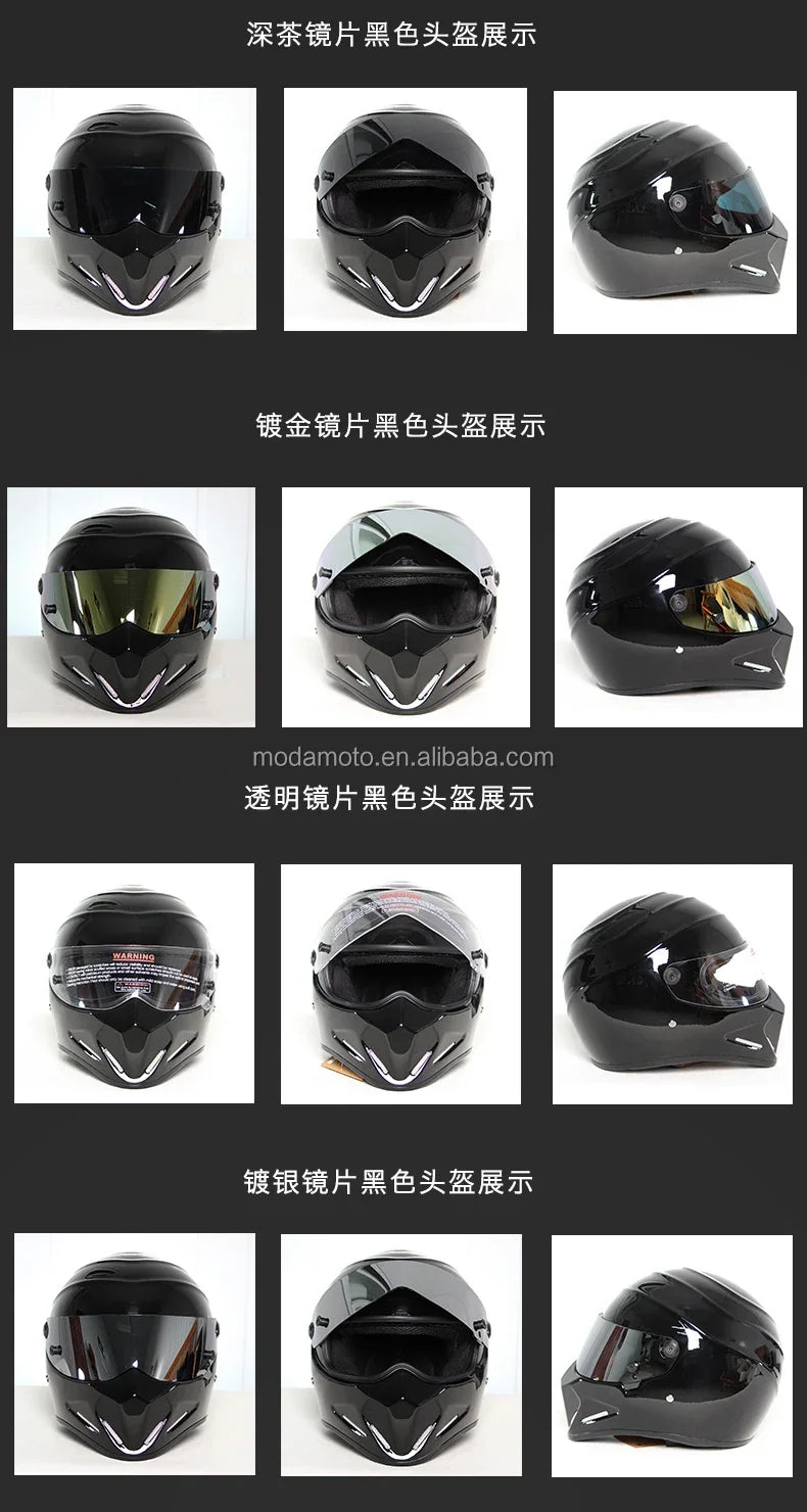Stylish Retro Motorcycle Riding Safety Helmets Men Motorbike Motocross Racing Full Face Protective Helmet Karting Helmets