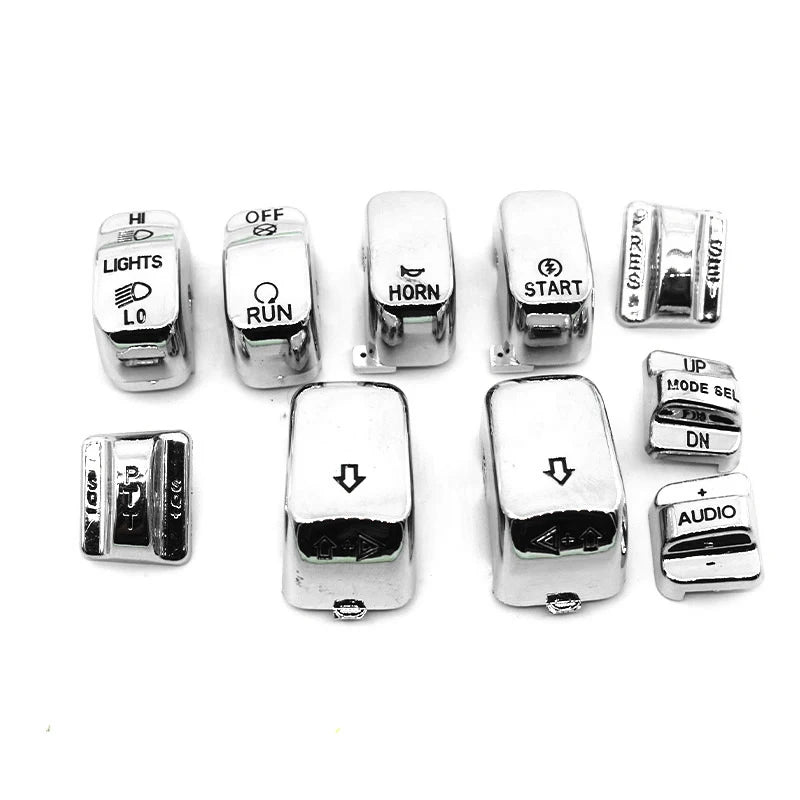 For Harley Touring Street / Electra Glide FLHT FLHTC FLHX 1996-2013 Motorcycle 10 pcs Hand Control Switch Housing Buttons Caps