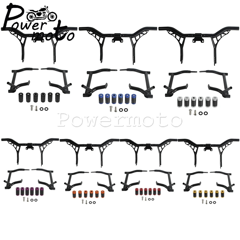 Highway Engine Guard Crash Bar Frame Slider Saddlebag Tip-Over Bar Set For Harley Touring Electra Road Street Glide Road King
