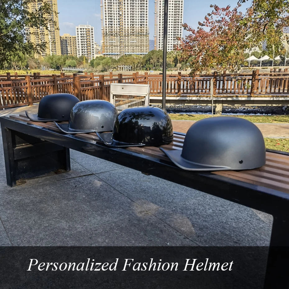 New Baseball Cap Helmet Motorcycle Vintage Retro Helmets Biker Hip-Hop Open Face Scooter Cruiser Chopper Gangster DS Men Women