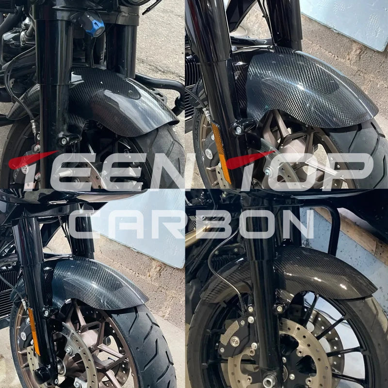 Real Carbon Fiber Front Mudguard For Harley Davidson Touring Models 2009-2023 Motorcycle Exhaust Carbon Front Fender For Harley