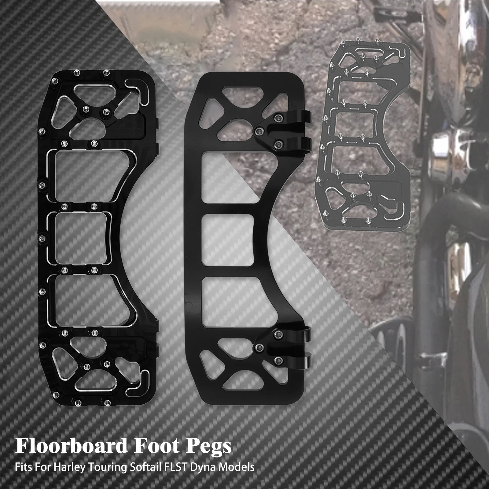 Motorcycle Stretched Floorboards Front Wide Footpegs Footrest Pedals Driver For Harley Touring Softail Dyna Road Glide FLST