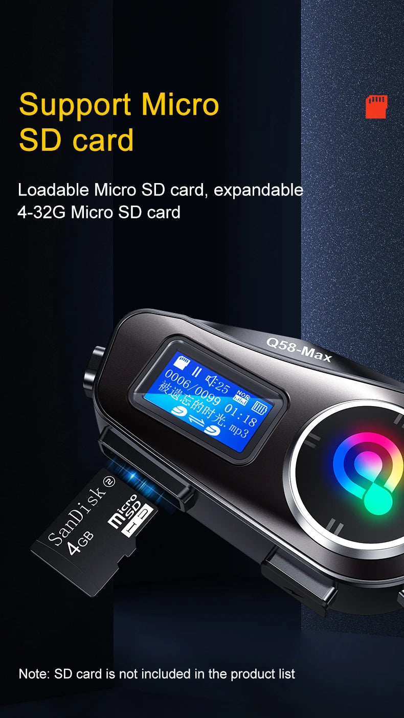 Motorcycle Helmet Wireless Bluetooth Headset Intercomunicador Moto LCD Display FM Radio Music Share For 2 Rider 500m intercom
