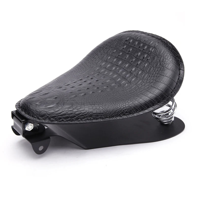 Motorcycle Retro Brown/Black Alligator Pattern Solo Seat  For Honda Shadow 700 Magna For Harley Sportster Bobber Chopper Rocker