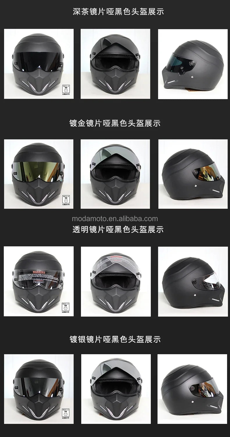 Stylish Retro Motorcycle Riding Safety Helmets Men Motorbike Motocross Racing Full Face Protective Helmet Karting Helmets