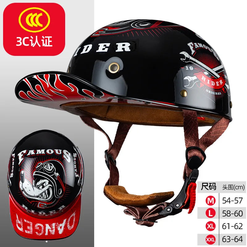 Motorcycle Helmet Electric Vehicle Riding Locomotive for Harley Retro Half Helmet Four Seas Universal Helmet Helmet Wholesale