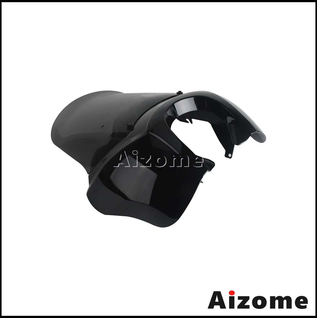 Motorcycle Headlight Fairing W/Outer 15" Windshield Screen &Mounting Relocation Block Kit For Harley Dyna Street Bob Super Glide