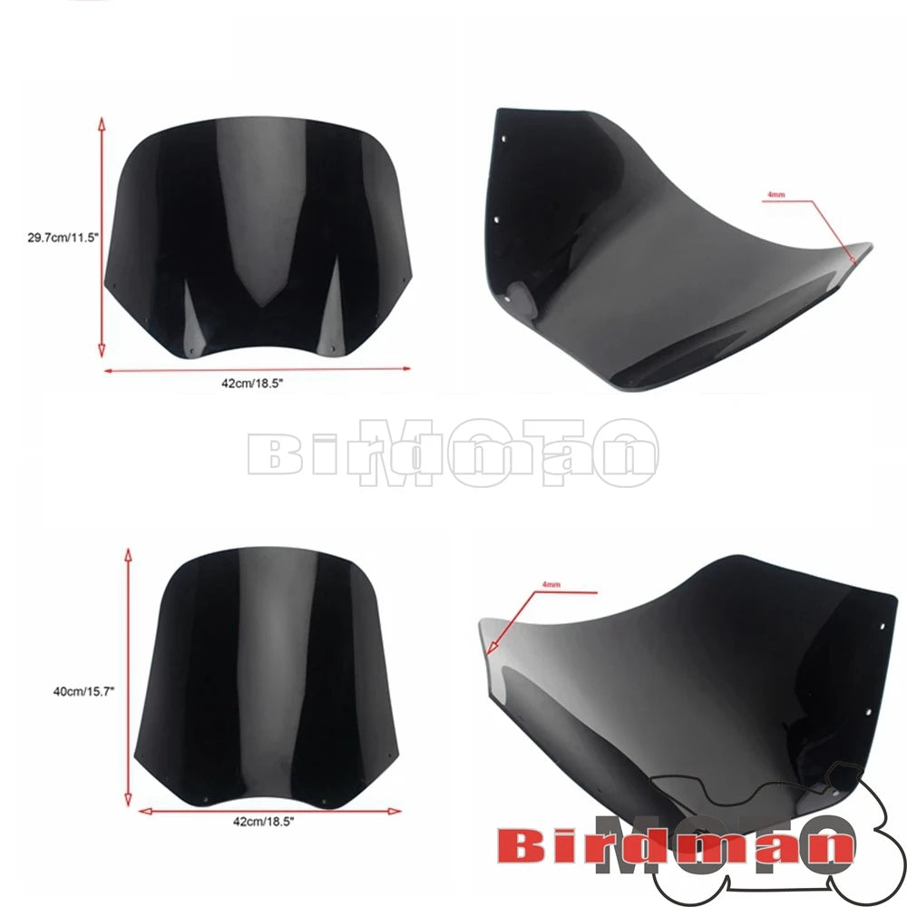 11" /15" Motorcycle Front Headlight Fairing Windshield For Harley Dyna Low Rider Street Bob Super Glide Softail Low Rider S