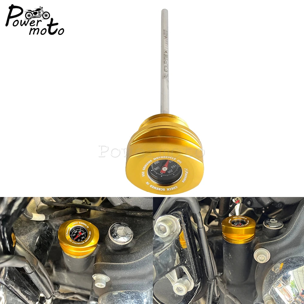 Motorcycle Oil Dipstick For Harley Touring Engine Oil Thermometer Gauge Road Glide FLTRX ST CVO FLTRXSTSE 2024 FLTRXSE 2023-2024