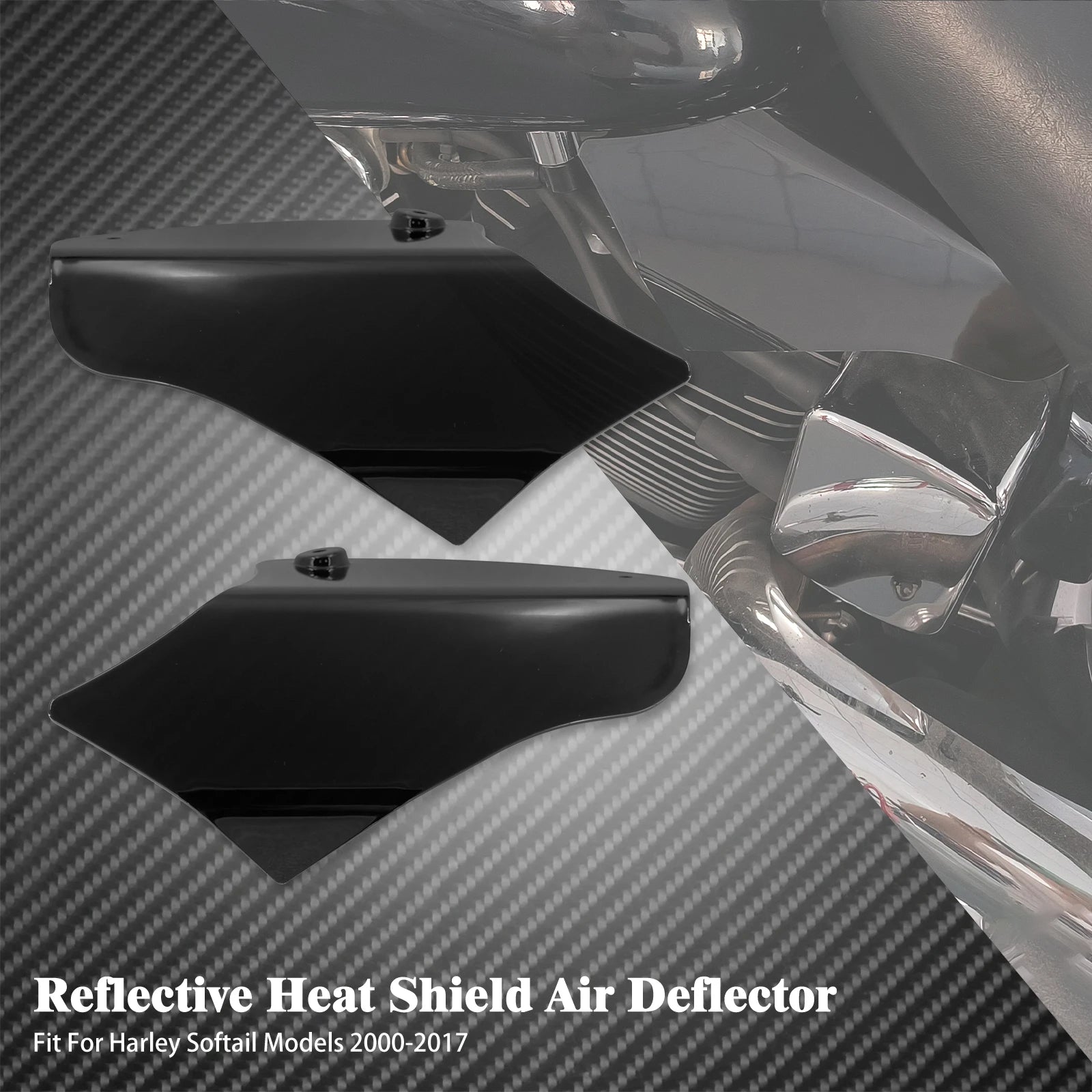 Motorcycle Air Heat Deflector Shield Reflective Saddle Heat Shield For Harley Softail Slim FLS Fatboy FLSTF FLSTN FLBRS 2000-17