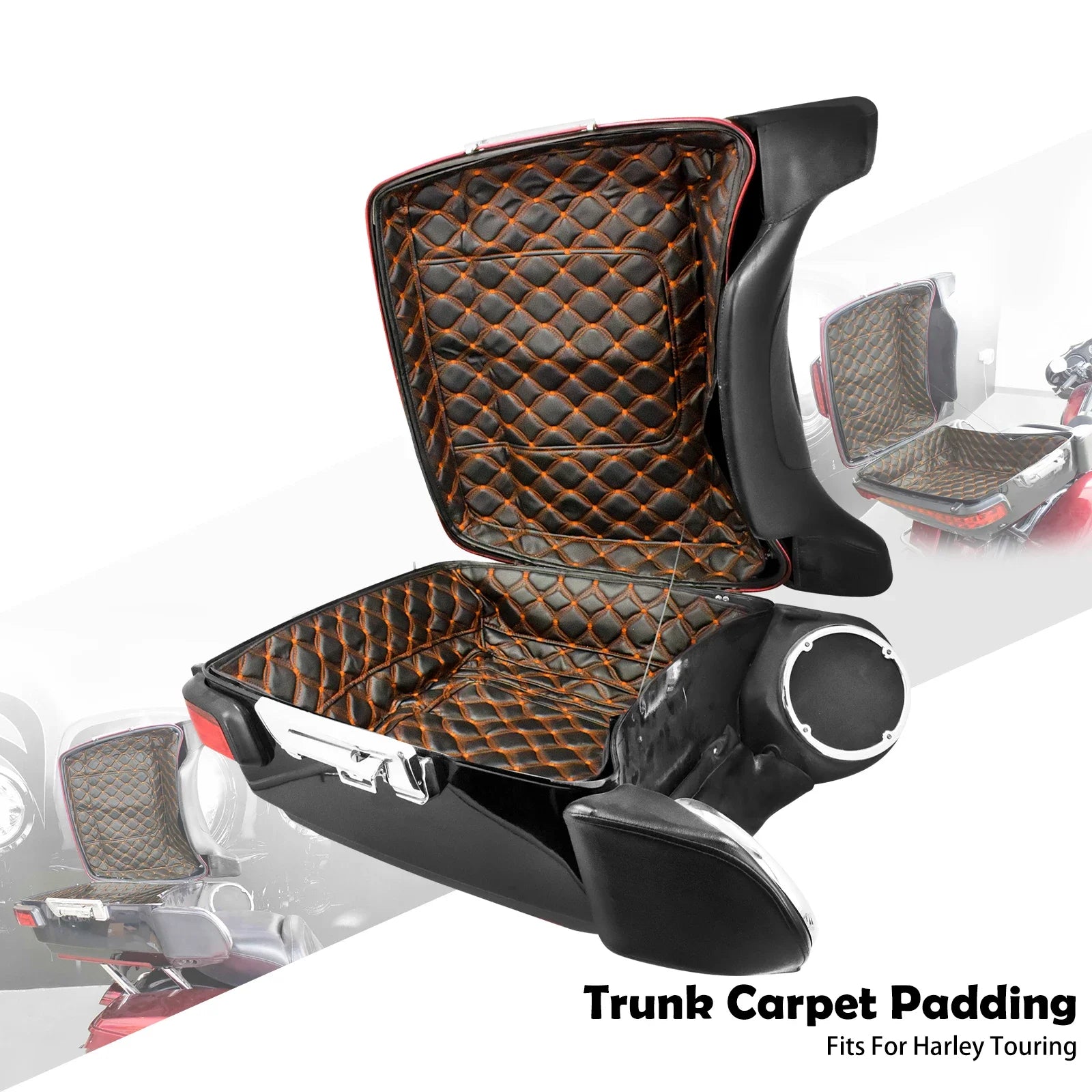 Motorcycle Tour Pak Trunk Carpet Inner Bag Liner Luggage Leather Bags Pad For Harley Touring Road Electra Glide FLHR FLHT 14-23