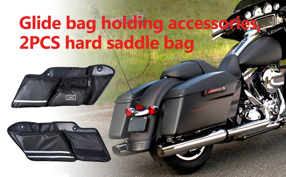 1Pair Motorcycle Hard Saddle Bags Organizers Inner Wall Storage bag For Harley 2014 - 2020 Street Glide Road King Road Glide