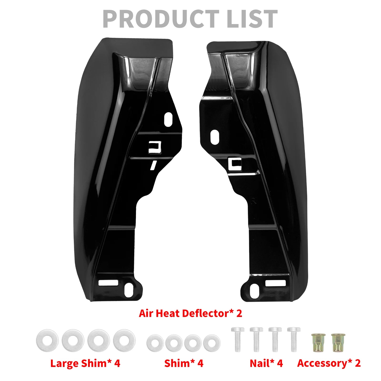 Air Heat Deflector Motorcycle Heat Shield Trim Deflector For Harley Touring Street Road Glide FLHX FLTRX Ultra FLTRXSE 2024-UP