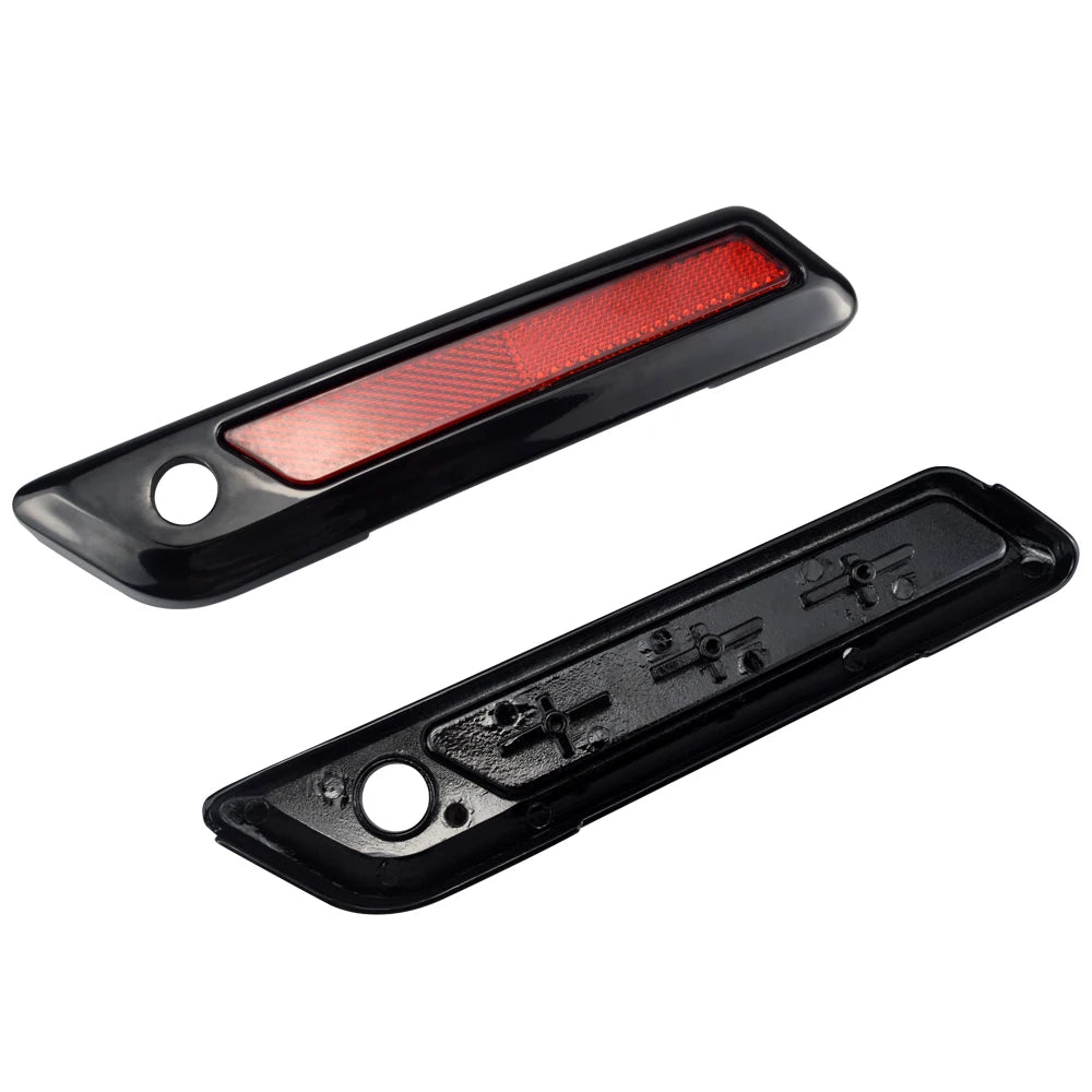 Black Red Hard Saddlebag Latch Cover Reflectors Motorcycle Parts For
