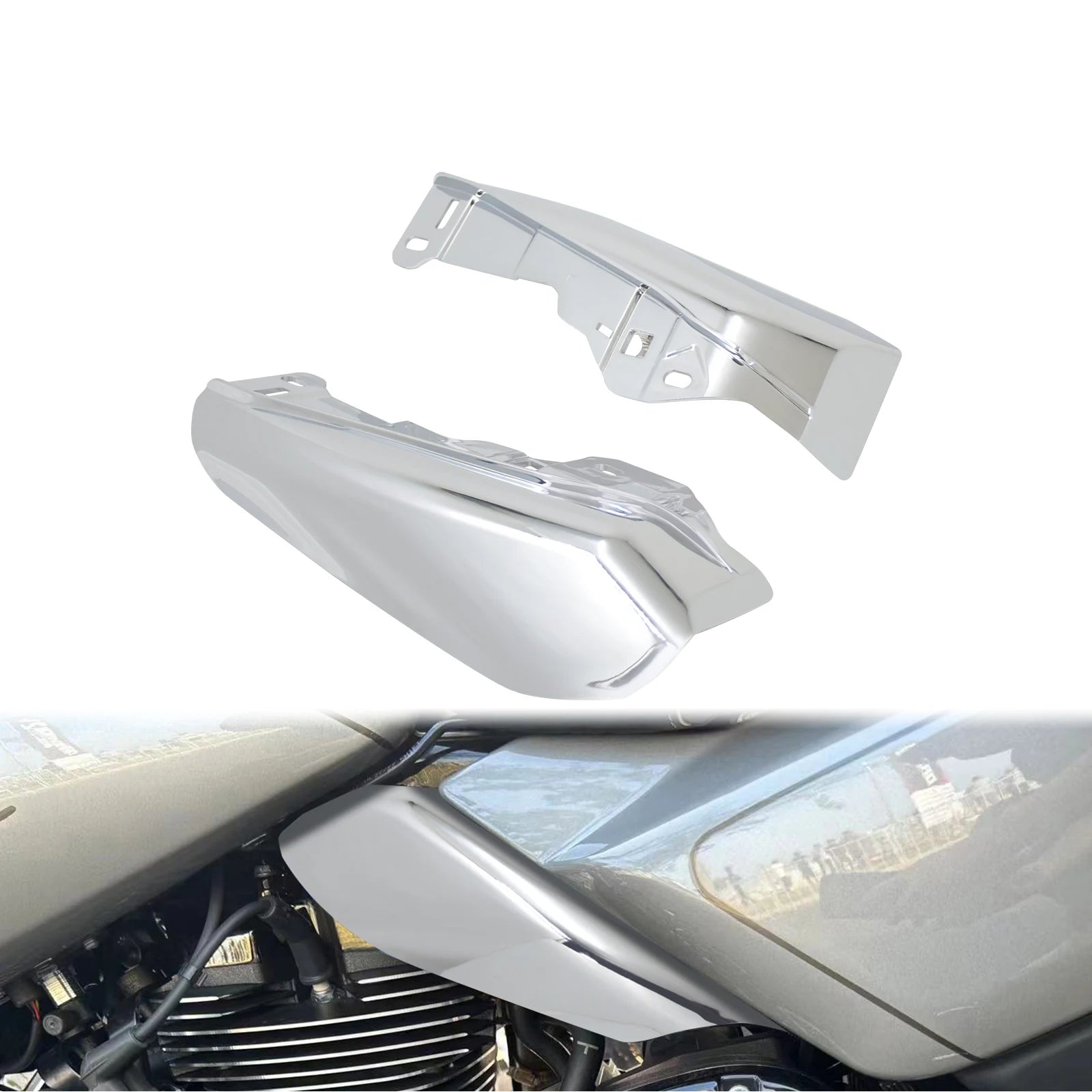 Air Heat Deflector Motorcycle Heat Shield Trim Deflector For Harley Touring Street Road Glide FLHX FLTRX Ultra FLTRXSE 2024-UP