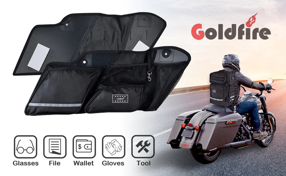 1Pair Motorcycle Hard Saddle Bags Organizers Inner Wall Storage bag For Harley 2014 - 2020 Street Glide Road King Road Glide