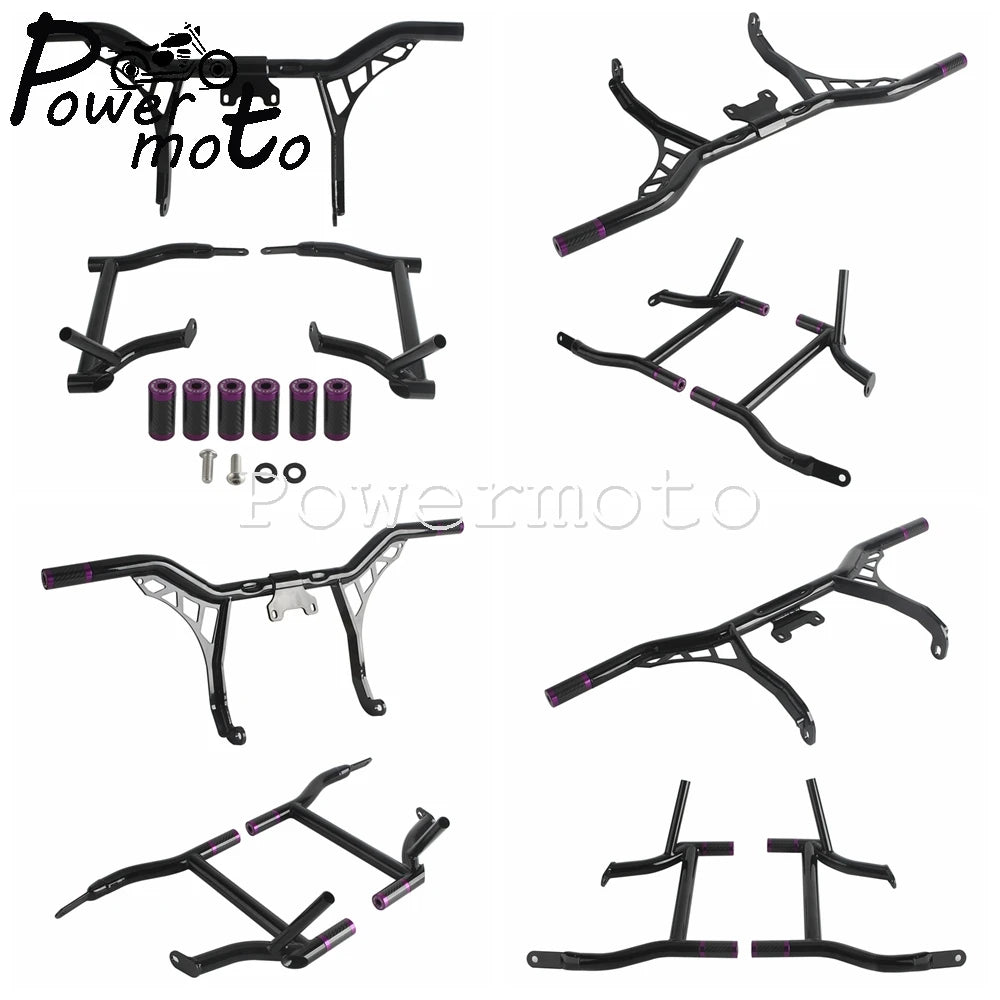 Highway Engine Guard Crash Bar Frame Slider Saddlebag Tip-Over Bar Set For Harley Touring Electra Road Street Glide Road King