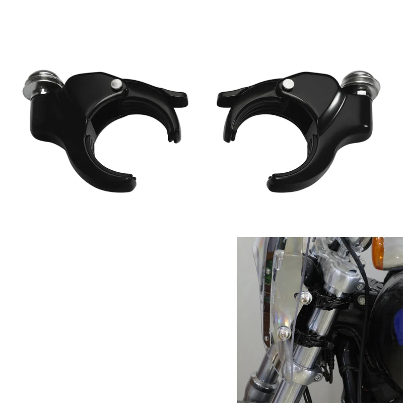49mm Detachable Windshield Clamp For Harley Dyna Fat Bob Low Rider FXD Wide Glide XL1200X VRSCA VRSCB VRSCX FXBB FXBRS FXLR
