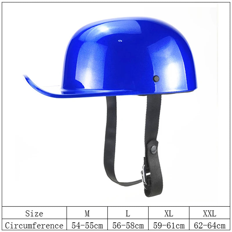 New Baseball Cap Helmet Motorcycle Vintage Retro Helmets Biker Hip-Hop Open Face Scooter Cruiser Chopper Gangster DS Men Women