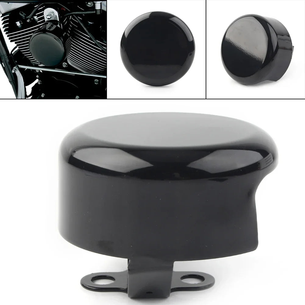 Motorcycle Horn Cover Black Steel For Harley Davidson 1991-2007 2008 2009 2010 2011 2012 2013 2014 2015 2016 2017 Big Twin 45/8"