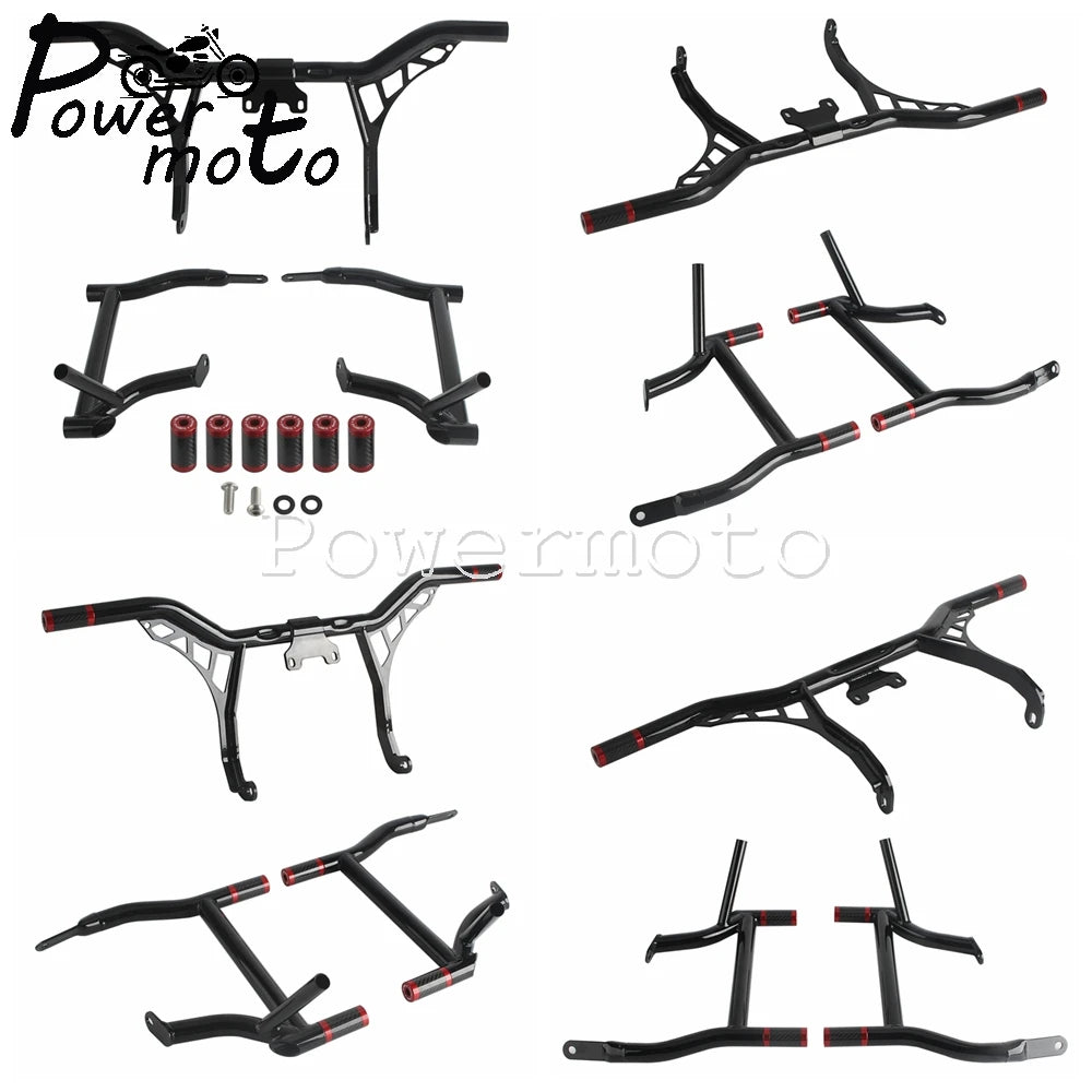 Highway Engine Guard Crash Bar Frame Slider Saddlebag Tip-Over Bar Set For Harley Touring Electra Road Street Glide Road King