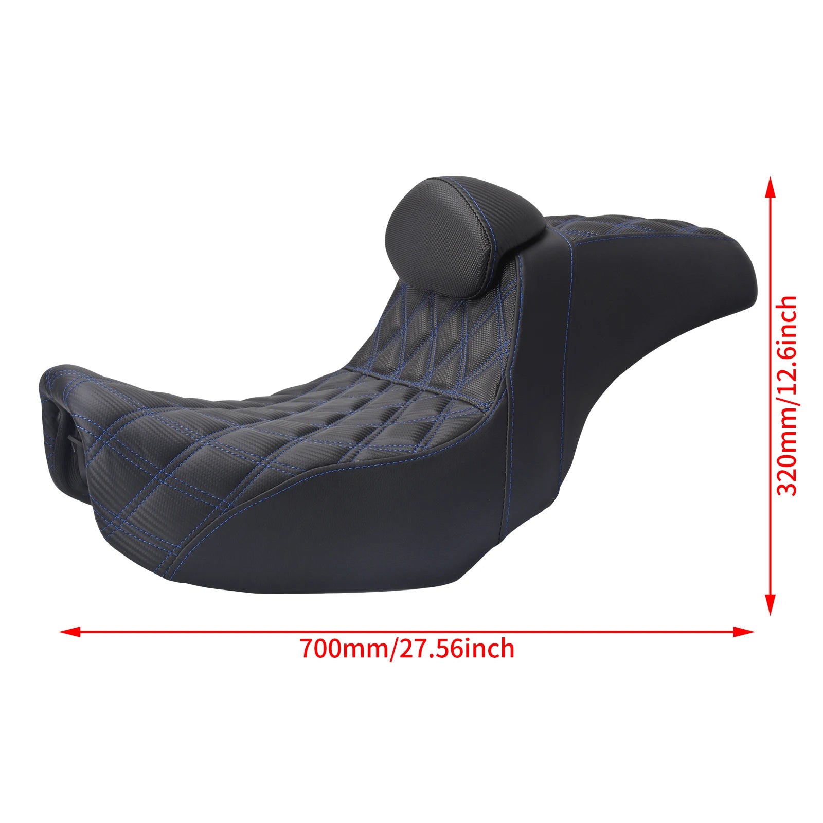 Motorcycle Two Up Seat With Backrest Driver Passenger Saddle Cushions Seat For Harley Dyna Low Rider Fat Bob Street Bob 06-2017