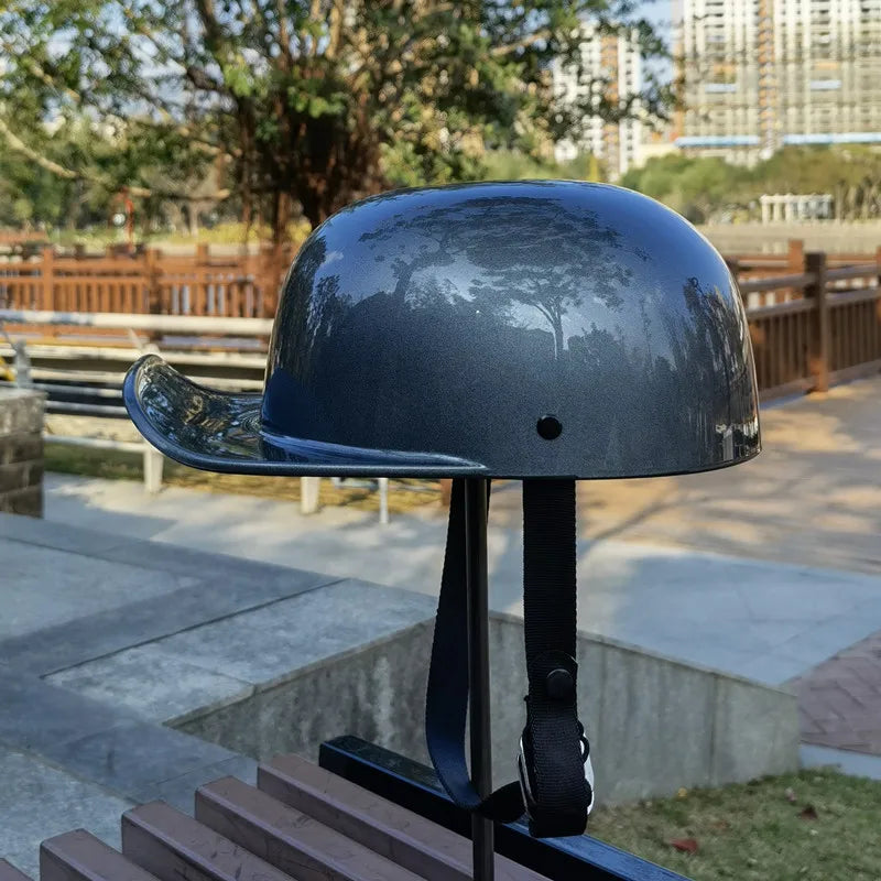 New Baseball Cap Helmet Motorcycle Vintage Retro Helmets Biker Hip-Hop Open Face Scooter Cruiser Chopper Gangster DS Men Women