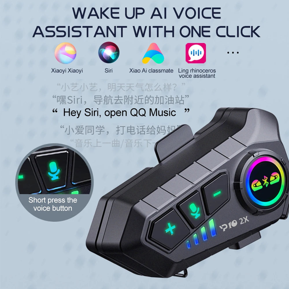 1/2Pcs Motorcycle Helmet Bluetooth Intercom Headset Wireless Interphone Intercomunicador Moto Waterproof HandsfreeCall Headphone