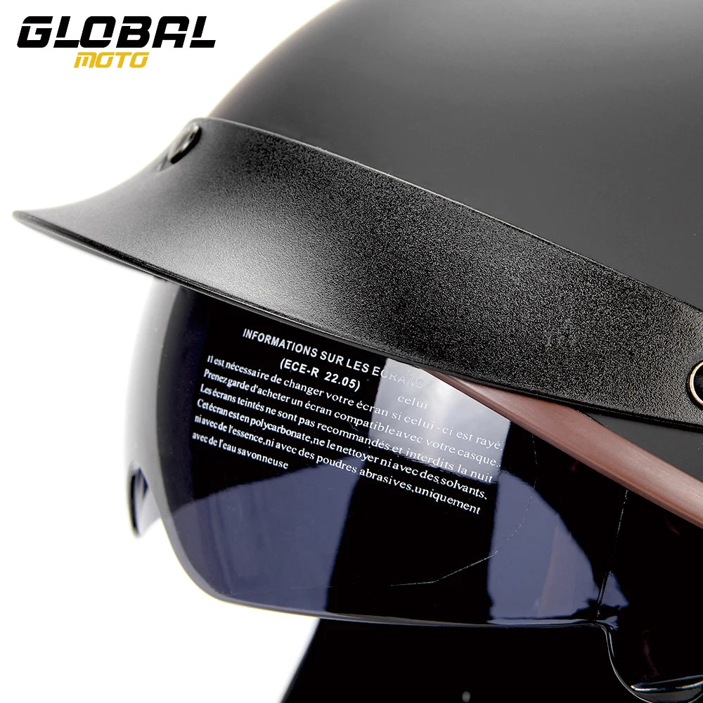 Scooter Biker Motorcycle Half Helmet Summer Motorcycle Helmet Anti Fall Retro Motorbike Half Helmet