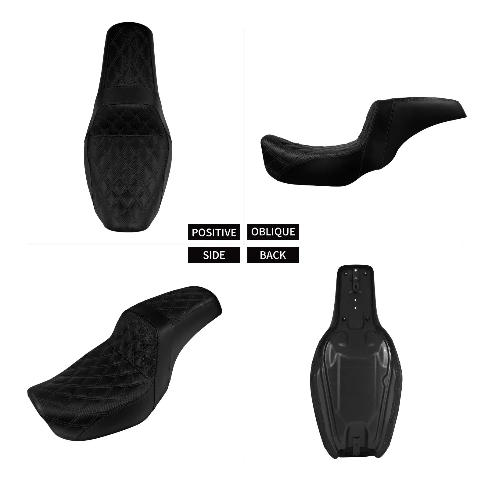 Two-Up Motorcycle Driver Passenger Seat Front Rear Cushions Leather Rider Seat For Harley Dyna 2006-2017 Street Bob Fat Bob FXDL