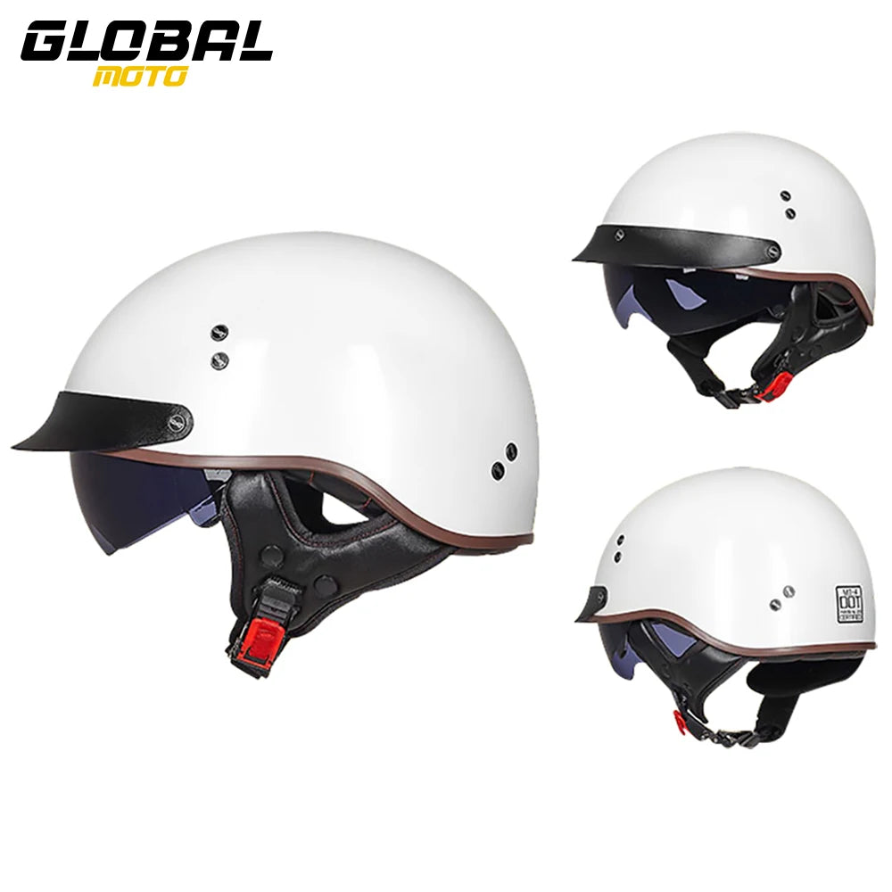 Scooter Biker Motorcycle Half Helmet Summer Motorcycle Helmet Anti Fall Retro Motorbike Half Helmet