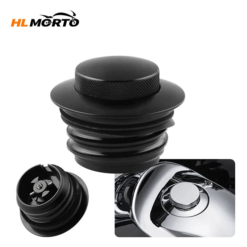 1PCS Motorcycle Pressure Type Tank Lid CNC Oil Cap Flush Pop Up Reservoir Gas Cap Vented Fuel Tank For Harley Davidson 1982-2018