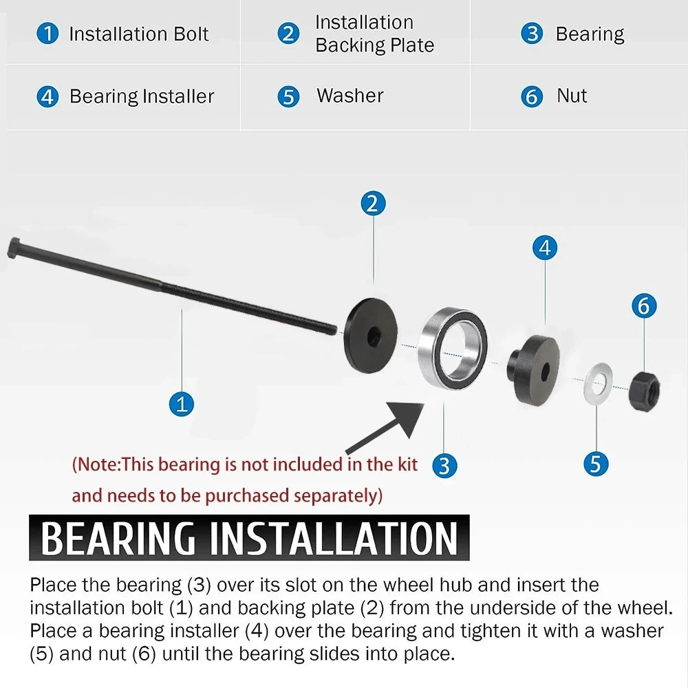 18Pcs Wheel Bearing Remover And Installer Puller Tool Kit For Harley Davidson 2000+ VT102 Motorcycle 0.75" 1" 25mm Bearings