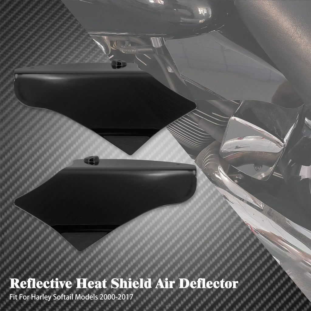Motorcycle Air Heat Deflector Shield Reflective Saddle Heat Shield For Harley Softail Slim FLS Fatboy FLSTF FLSTN FLBRS 2000-17