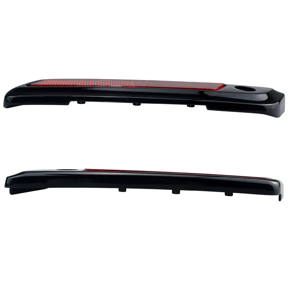 Black Red Hard Saddlebag Latch Cover Reflectors Motorcycle Parts For