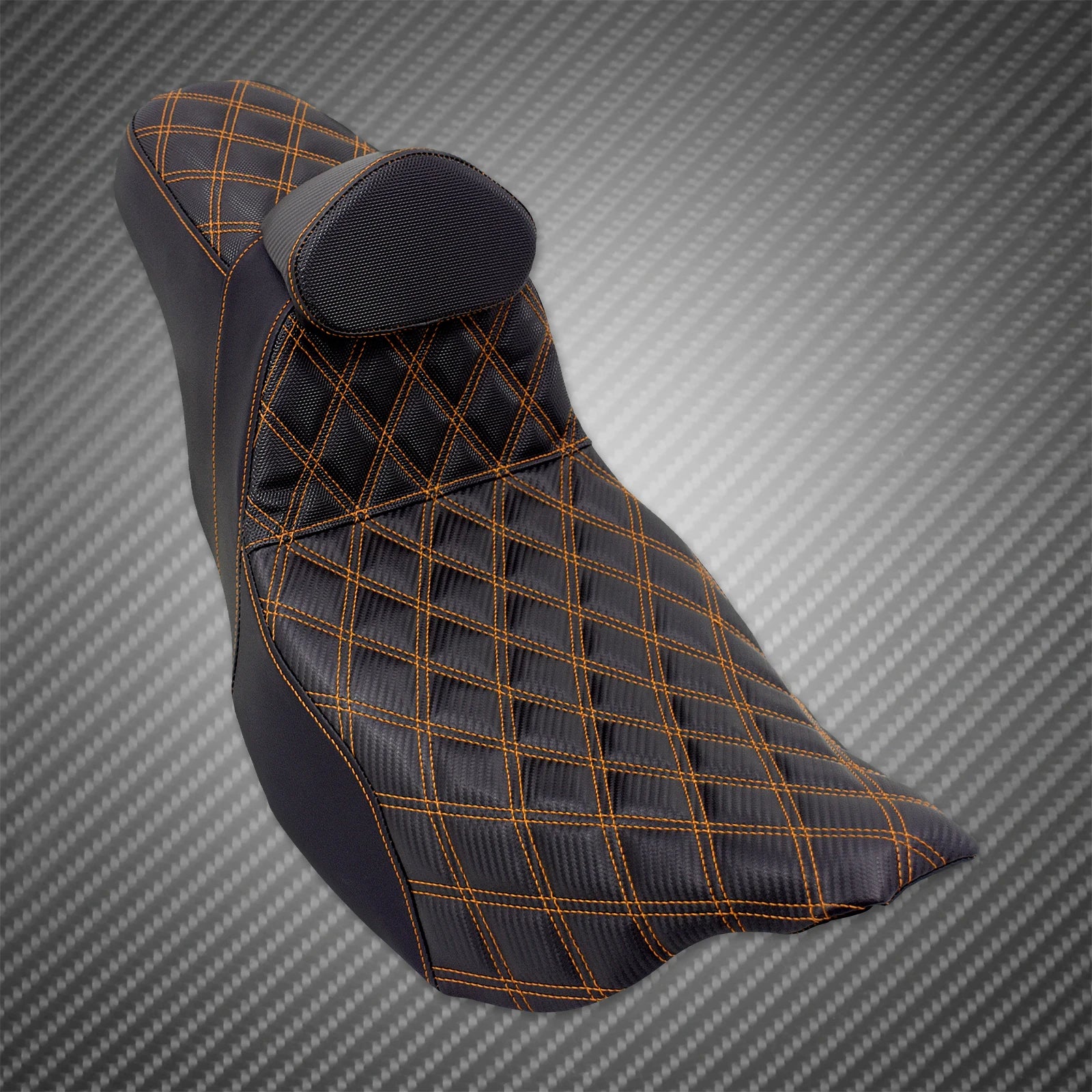 Motorcycle 2-Up Seat With Driver Backrest Cushions Lattice Stitch Front Rear Seat For Harley Touring Electra Glide FLHR 2009-23