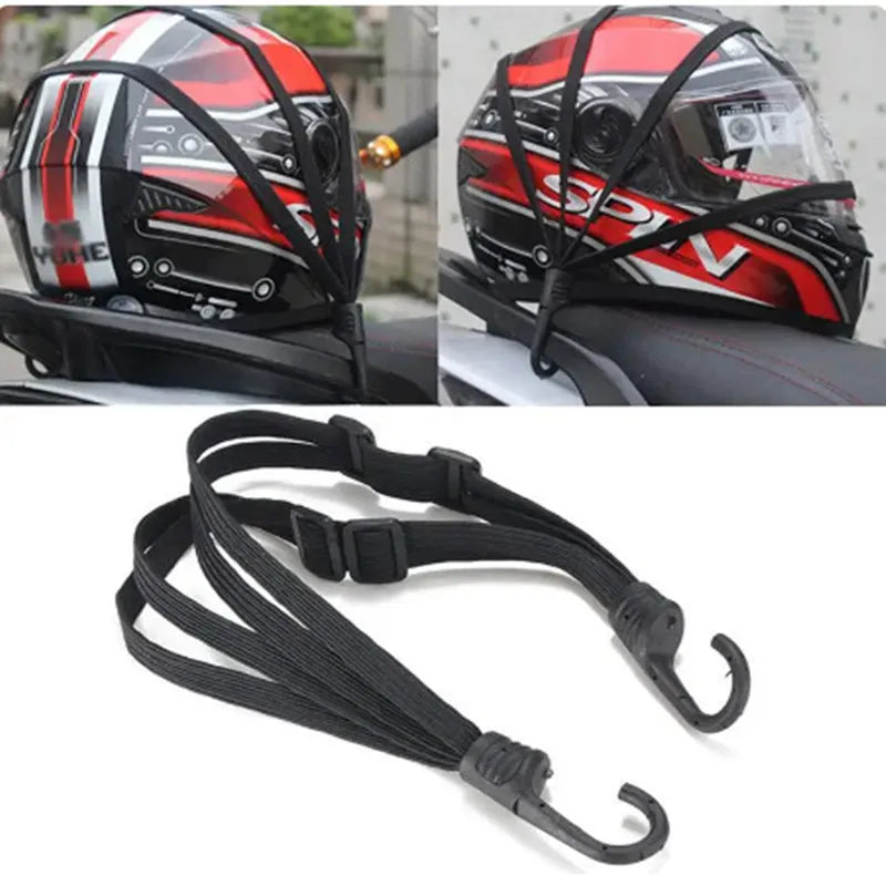 Motorcycle Luggage Strap Helmet Fixed High Elasticity Straps Retractable Elastic Buckle Rope Motorbike Durable Bike Helmet Net
