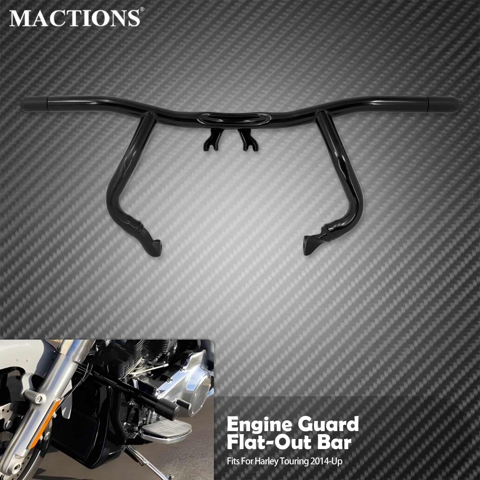 Motorcycle Engine Highway Guard Crash Bar Front Flat-Out Bar For Harley Touring 2014-Up Electra Street Road Glide Road King FLHR