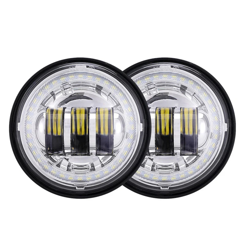 4.5" 4 1/2 Inch Motorcycle LED Fog Passing Auxiliary Light DRL Amber Turn Signal Light for Harley Touring Electra Glide Dyna
