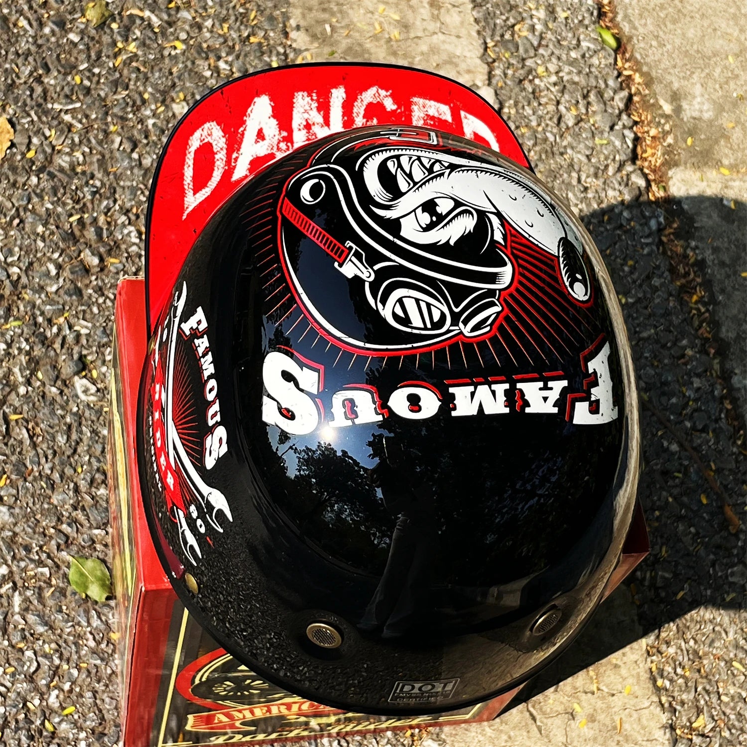 Motorcycle Retro Half Helmet with Blue built-in lenses Baseball Helmet For Harley Motorcycle Electric Scooter