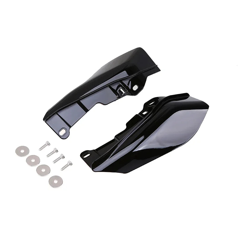 Fit for Harley '09-later Touring and Trike Models Black/Silver 1 Pair Air Deflector Fairing Heat Shield Trim Cover Mid-Frame ABS