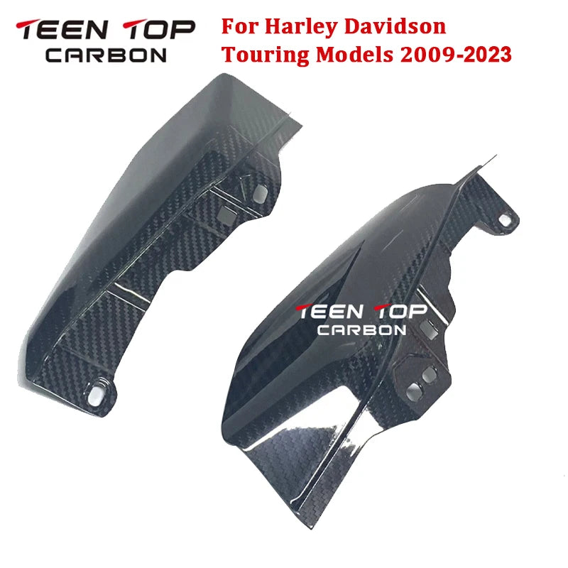 Carbon Fiber Mid-Frame Air Deflector For Harley Touring Models Motorcycle Engine Heat Shield Guard Air Fairing Cover 2009-2023
