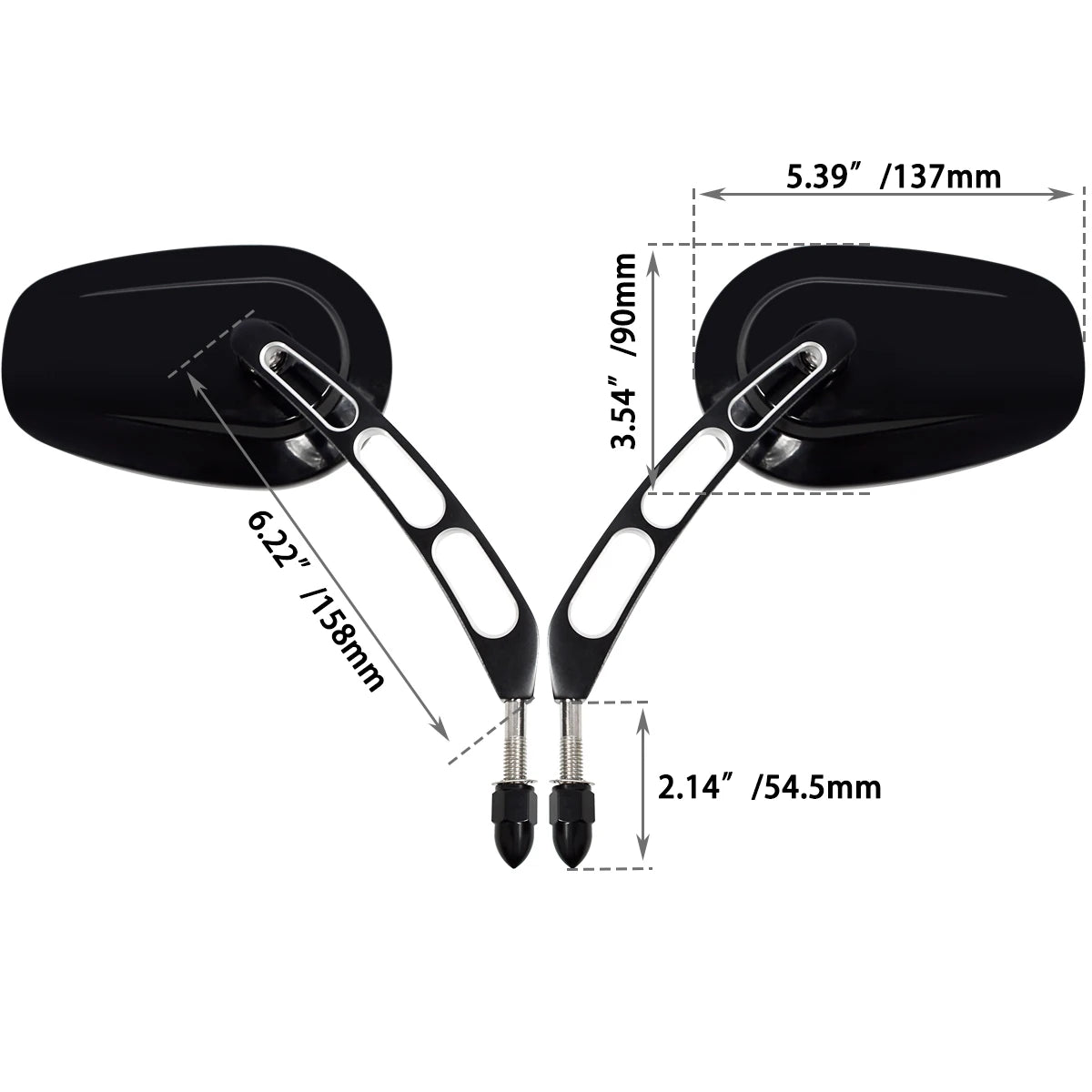8MM Motorcycles Mirrors Rear View Side Mirror For Harley Honda Davidson Touring 360° Road King Street Glide Sportster 1984-2024