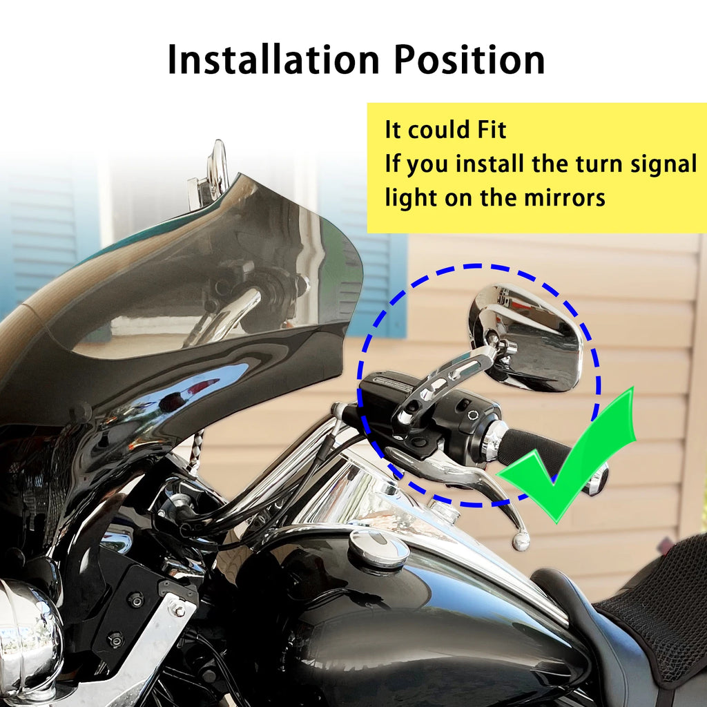 8MM Motorcycles Mirrors Rear View Side Mirror For Harley Honda Davidson Touring 360° Road King Street Glide Sportster 1984-2024
