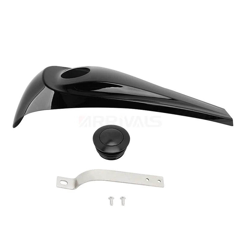 Motorcycle Oil Gas Cap Cover Smooth Dash Fuel Tank Console Trim Panel For Harley Touring Electra Glide Street FLHT FLHX 08-23