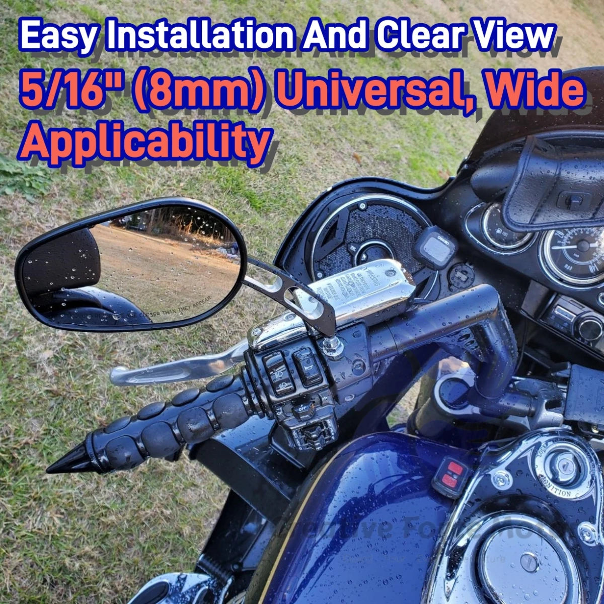 8MM Motorcycles Mirrors Rear View Side Mirror For Harley Honda Davidson Touring 360° Road King Street Glide Sportster 1984-2024