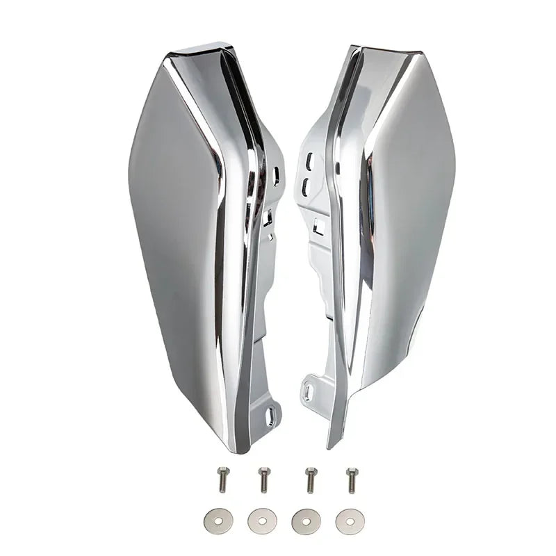 Fit Harley Road Glide 2017 2018 2019 Motorcycle Air Deflector Gloss Black Chrome Heat Shield Anti-scald ABS Plastic Left&Right
