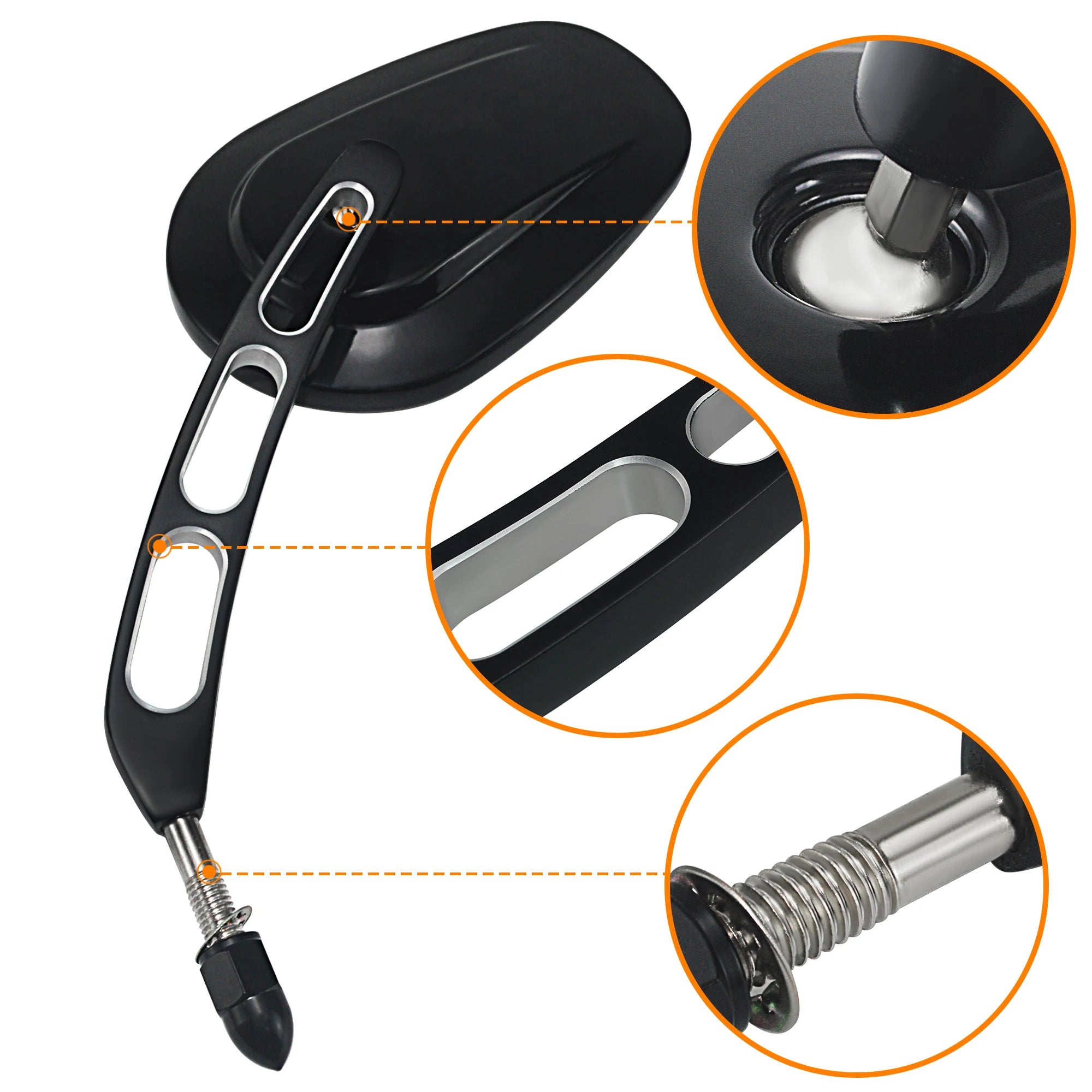 8MM Motorcycles Mirrors Rear View Side Mirror For Harley Honda Davidson Touring 360° Road King Street Glide Sportster 1984-2024