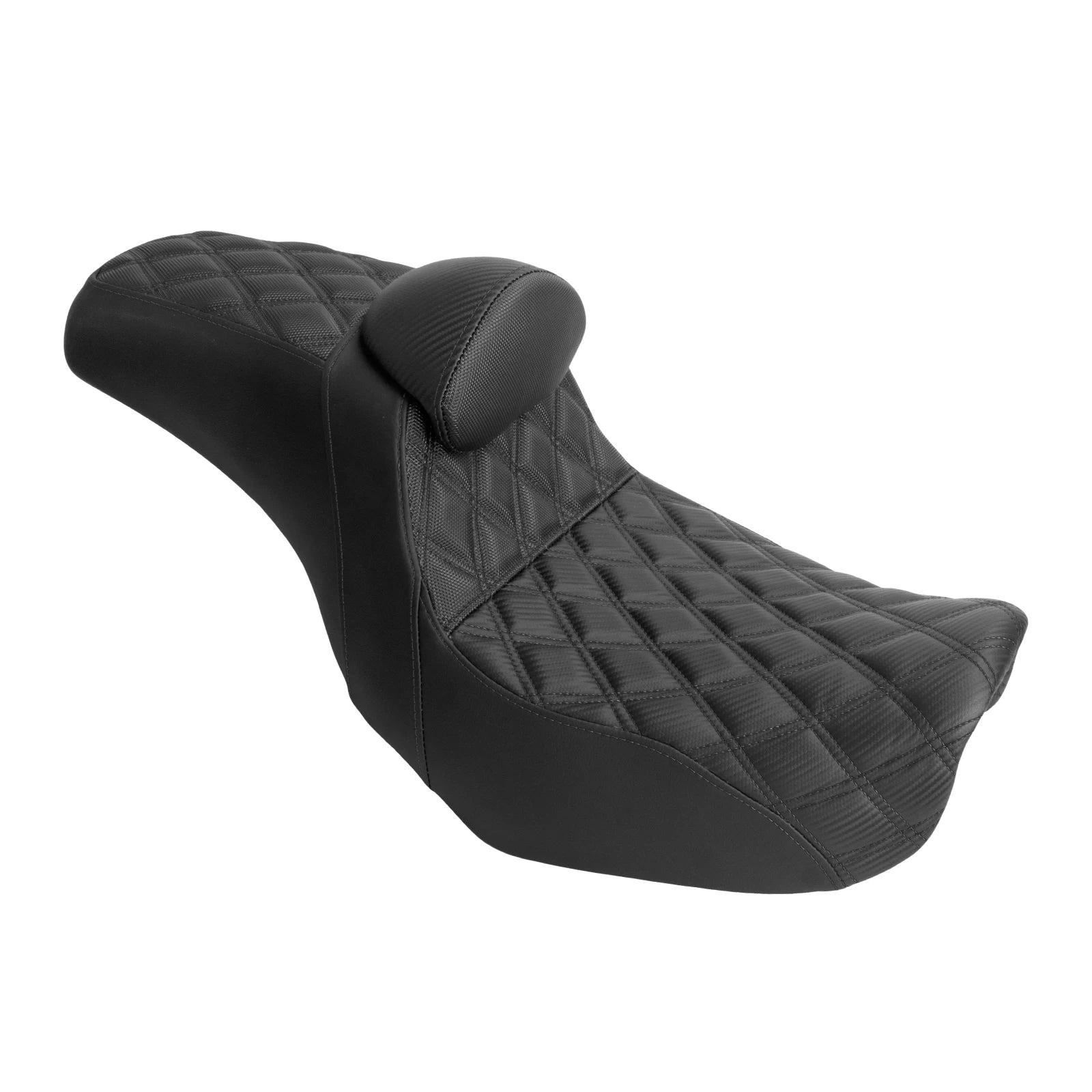 Motorcycle Two Up Seat With Backrest Driver Passenger Saddle Cushions Seat For Harley Dyna Low Rider Fat Bob Street Bob 06-2017